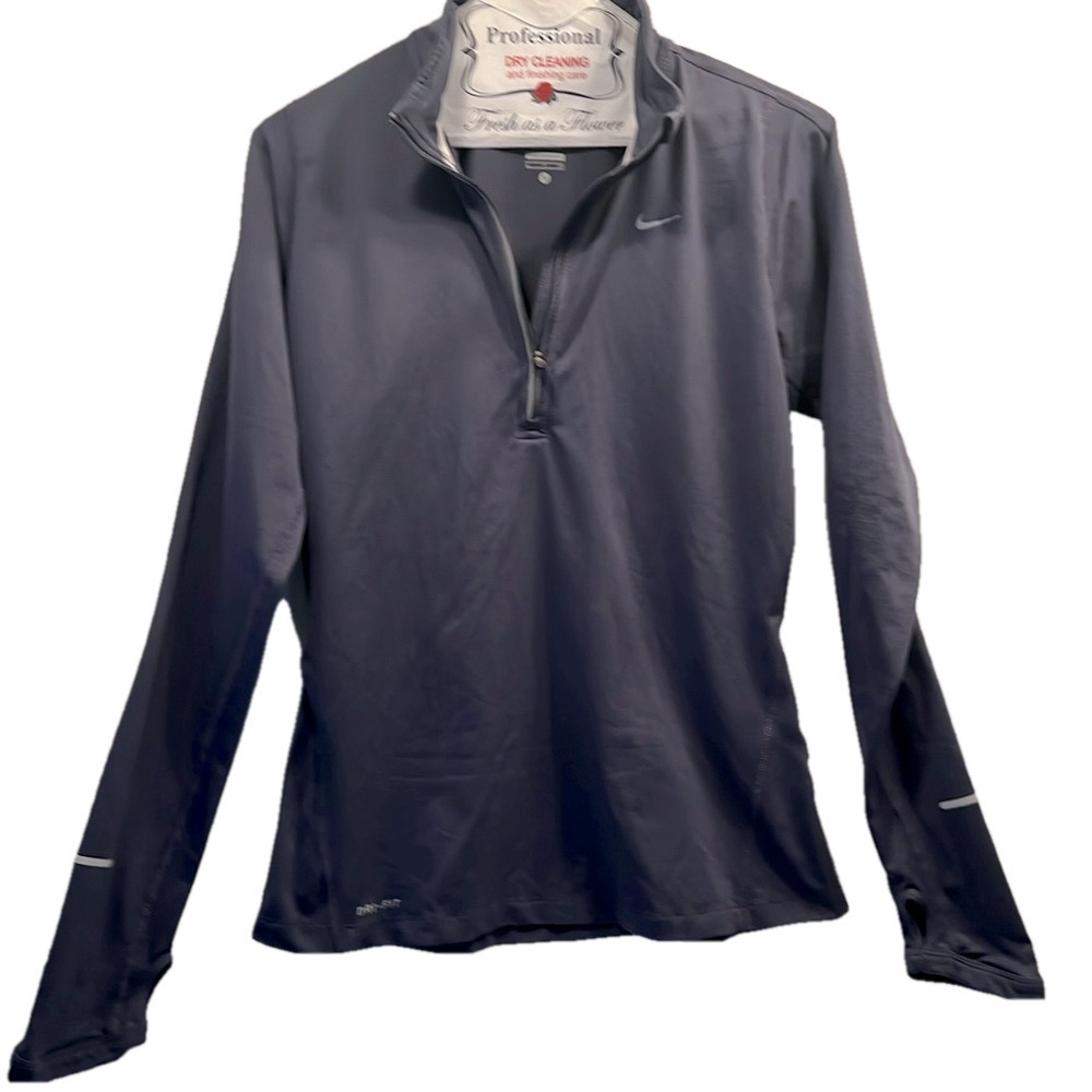Nike Running Jacket, Size S, PTP 17”, L25”, Reflective Strips, Thumb Holes